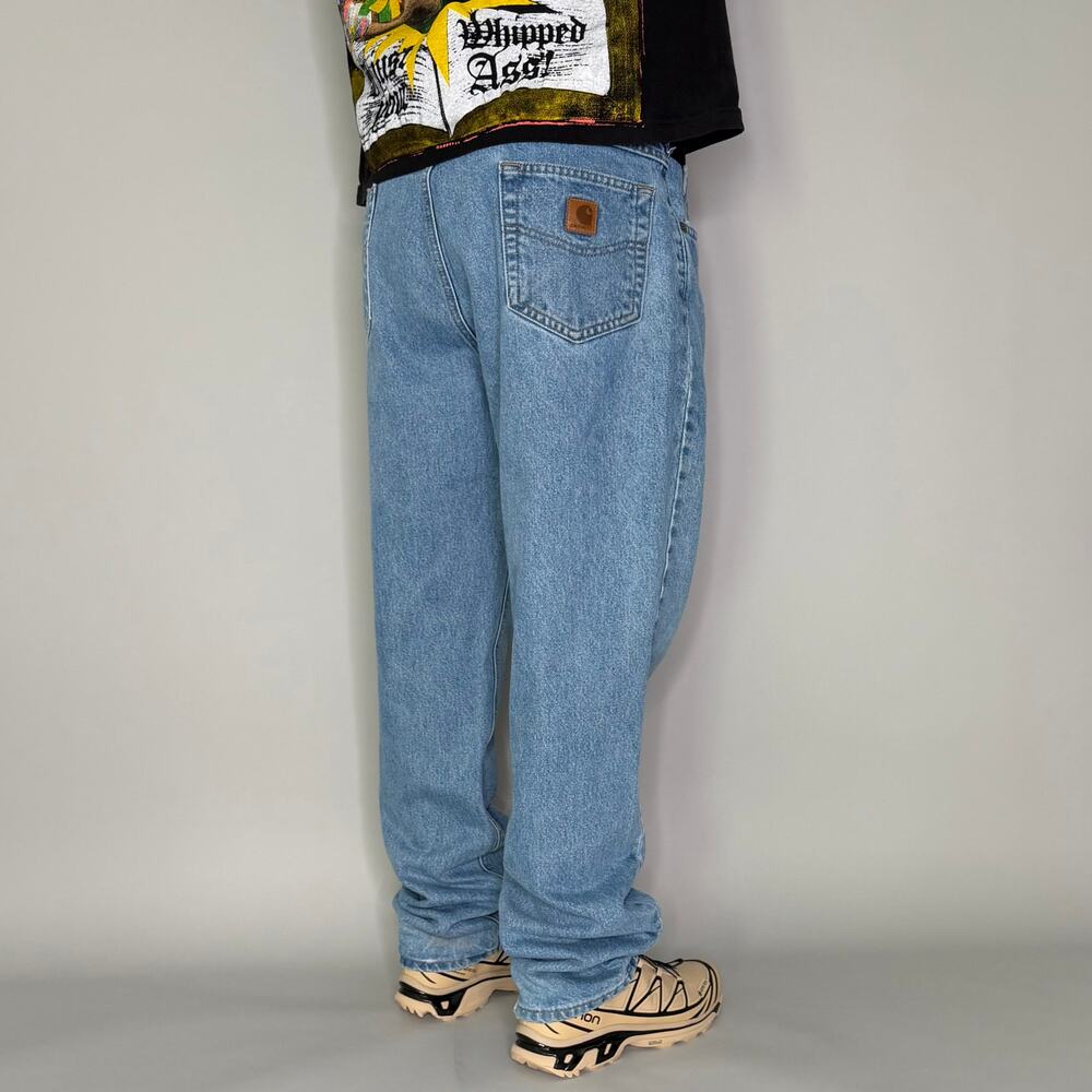 Vintage Y2K Carhartt Jeans 38x34 Baggy Fit Light Wash Denim Work Wear
